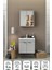 Fix Loft 65 Cm Banyo Dolabı,Seramik Lavabolu, Aynalı,Lavabo Dahil,Mdf,Mat Gri 1