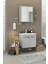 Fix Loft 65 Cm Banyo Dolabı,Seramik Lavabolu, Aynalı,Lavabo Dahil,Mdf,Mat Gri 3
