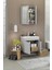 Fix Loft 65 Cm Banyo Dolabı,Seramik Lavabolu, Aynalı,Lavabo Dahil,Mdf,Mat Gri 4
