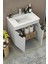 Fix Loft 65 Cm Banyo Dolabı,Seramik Lavabolu, Aynalı,Lavabo Dahil,Mdf,Mat Gri 5