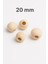 50 Adet 20 mm Ham Ahşap Boncuk 2