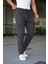 Erkek Füme Jogger Pantolon – Bağcıklı Fermuarlı Cepli - 2534 1
