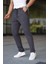 Erkek Füme Jogger Pantolon – Bağcıklı Fermuarlı Cepli - 2534 2