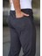 Erkek Füme Jogger Pantolon – Bağcıklı Fermuarlı Cepli - 2534 3