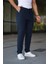 Erkek Lacivert Jogger Pantolon – Bağcıklı Fermuarlı Cepli - 2534 1