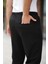 Siyah Çımalı Bel Lastikli Modern Fit Erkek Jogger PANTOLON-2527 2