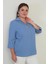 Polo Yaka Çeyrek Kol Büyük Beden Bluz 3