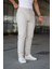 Erkek Krem Rengi Jogger Pantolon – Bağcıklı Fermuarlı Cepli - 2534 1