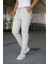 Erkek Krem Rengi Jogger Pantolon – Bağcıklı Fermuarlı Cepli - 2534 2