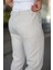 Erkek Krem Rengi Jogger Pantolon – Bağcıklı Fermuarlı Cepli - 2534 3