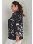 Kadın Polo Yaka Çeyrek Kol Soyut Desenli Büyük Beden Bluz 4