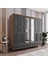 Terra 6 Kapaklı Çekmeceli Gardırop Tamamı Mdf (Antrasit) 2