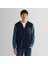 Erkek Lacivert Oversize Fit Kapüşonlu Logolu Gömlek 1