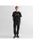 Erkek Siyah Relaxed Fit Bisiklet Yaka Logolu T-Shirt 3