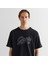 Erkek Siyah Relaxed Fit Bisiklet Yaka Logolu T-Shirt 4