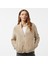 Kadın Bej Regular Fit Fermuarlı Peluş Sweatshirt 1