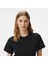 Kadın Siyah Regular Fit Kısa Kollu T-Shirt 4