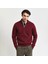Erkek Bordo Regular Fit Yarım Fermuarlı Sweatshirt 1