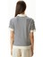 Kadın Lacivert Slim Fit Çizgili Polo Yaka T-Shirt 2
