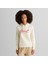 Kadın Krem Relaxed Fit Kapüşonlu Logolu Sweatshirt 1