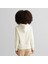 Kadın Krem Relaxed Fit Kapüşonlu Logolu Sweatshirt 2