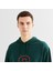 Erkek Yeşil Relaxed Fit Kapüşonlu Logolu Sweatshirt 4