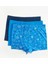 Lcw Kids Mavi Baskılı Pamuklu Erkek Çocuk Boxer 3'lü 1