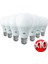 Günsan 10'lu LED Ampul 9W Beyaz Işık E27 (6500K 220-240V) 1
