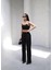 Arkasi Lasti̇kli̇ Pi̇leli̇ Dökümlü Wide Leg Pantolon 4