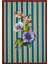Flora Çizgili Büyük Çiçek Desen Country Tarzı Modern Yıkanabilir Dekoratif Salon Oturma Odası Halısı 1