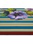 Flora Çizgili Büyük Çiçek Desen Country Tarzı Modern Yıkanabilir Dekoratif Salon Oturma Odası Halısı 6