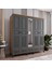 Terra 5 Kapaklı Çekmeceli Gardırop Tamamı Mdf (Antrasit) 2