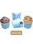 Metalik Mavi Üzeri Gümüş Yıldız Temalı Cupcake Muffin Kalıbı 1