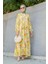 Etnik Desen Yarım Patlı Yazlık Elbise-Sarı 4
