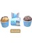 Metalik Mavi Üzeri Gümüş Iyiki Doğdun Temalı Cupcake Muffin Kalıbı 1