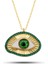 Gümüş Gold Zümrüt Göz Koruyucu Kadın Kolye 1