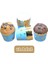 Metalik Mavi Üzeri Altın Yıldız Temalı Cupcake Muffin Kalıbı 1