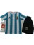 Arjantin Nostalji Maradona Cocuk Forması 4 Lu Set Sort Corap Bileklik Hediye. 3-45-6 7-8 9-10 11-12 13-14 Yaslar 3