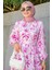 Keny Lotus Çiçekli Yazlık Elbise-Pembe 2