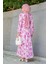 Keny Lotus Çiçekli Yazlık Elbise-Pembe 3