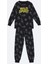 Lcw Kids Antrasit Bisiklet Yaka Baskılı Uzun Kollu Erkek Çocuk Pijama Takımı 1