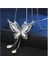 Elegant Dıamond Butterfly Zincirli Gece Işıltı Pırlanta Kelebek Kolye 2