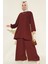 Tunik Pantolon Alt Üst Takım 6663 - Bordo 1