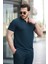 Erkek Yakalı Fermuarlı T-Shirt Pantolon Ikili Rahat Takım 3