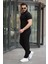 Erkek Yakalı Fermuarlı T-Shirt Pantolon Ikili Rahat Takım 2