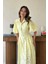Sarı Kemerli Balon Kollu Elbise M-Sarı 4