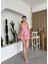Flora Ip Askılı Elbise L-Gul Desen Pembe 3