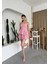 Flora Ip Askılı Elbise L-Gul Desen Pembe 5