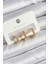 Pirinç Zirkon Taşlı Yıldız Model Gold Renk 3'lü Çift Kadın Küpe Set 1