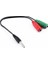 PM-2697 3.5 mm Stereo Erkek Kulaklık 3 Çizgili + 2 x Stereo Dişi Mikrofon Hoparlör Çoklayıcı Kablo 3
